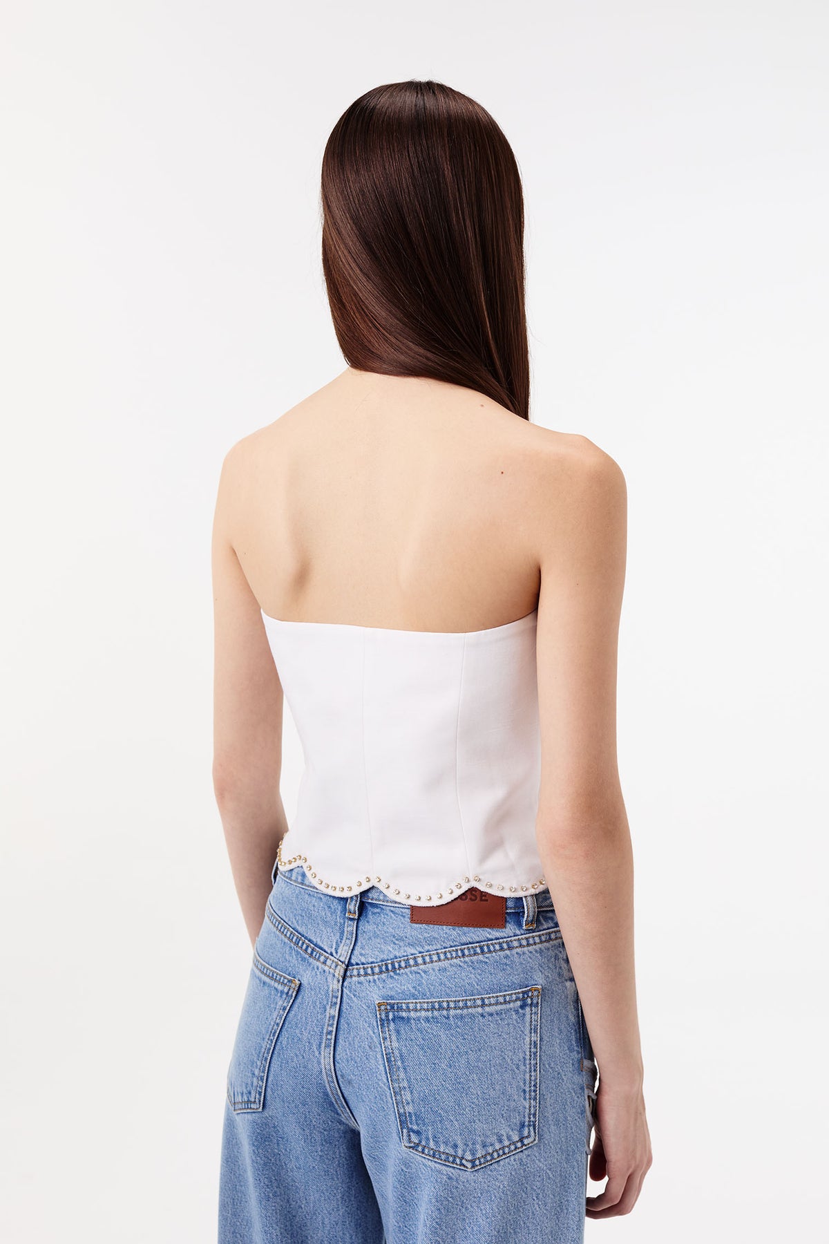 Bustier mit blumenverzierter Brustpartie