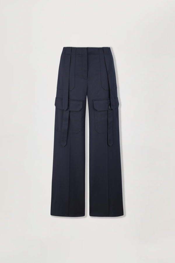 Suit pants with patch pockets