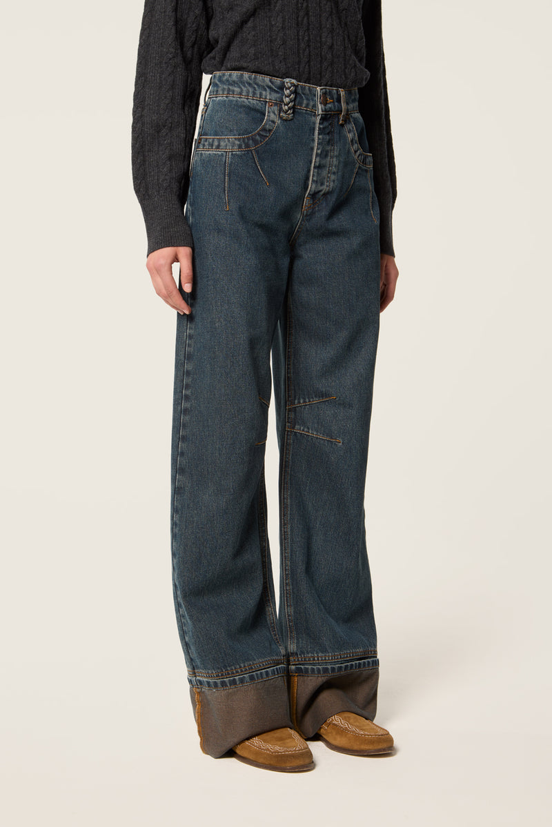 Stitched denim