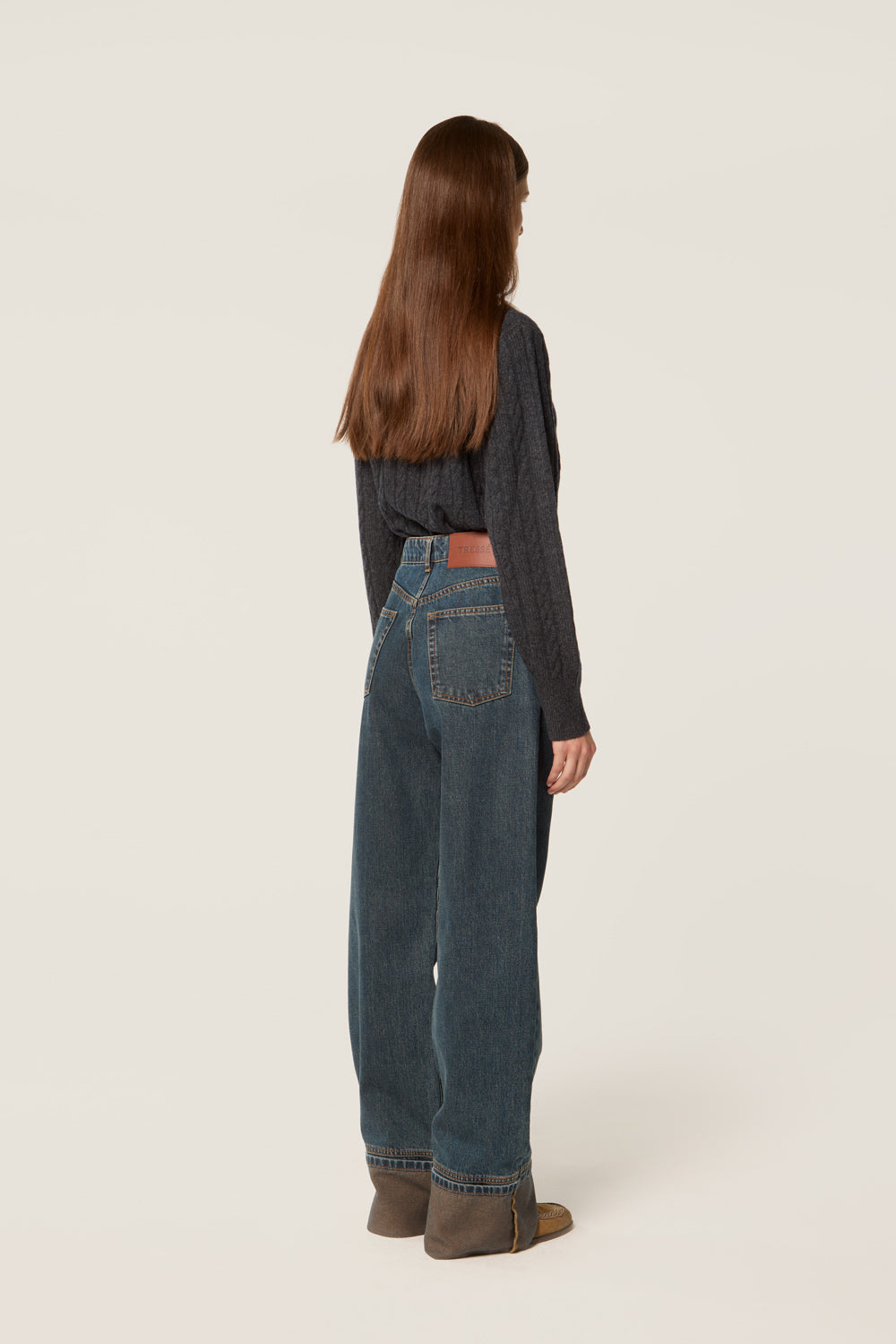 Topstitched denim