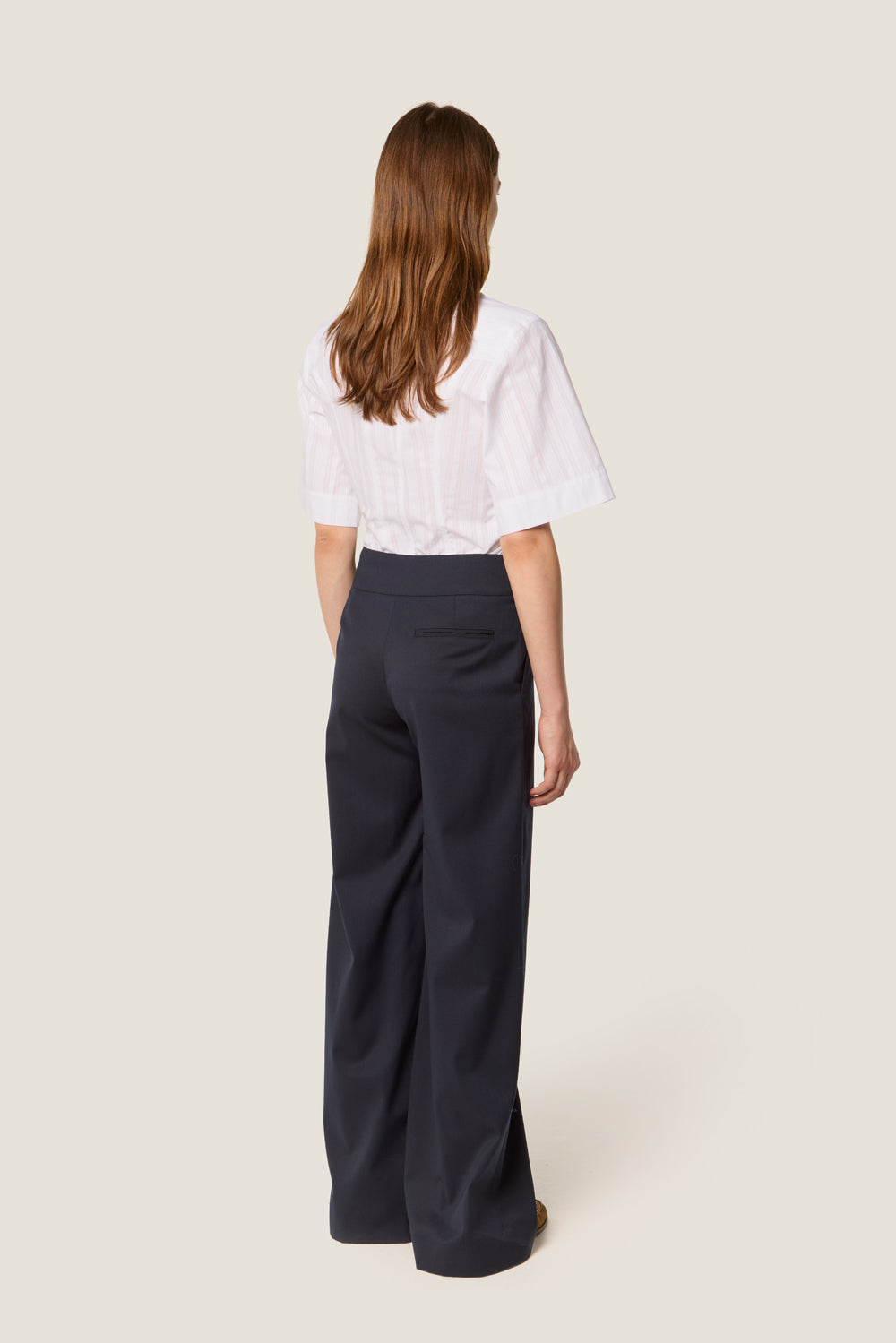 Buckled tailored trousers
