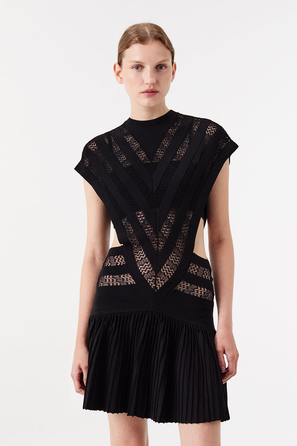 Robe en courte en maille transparente