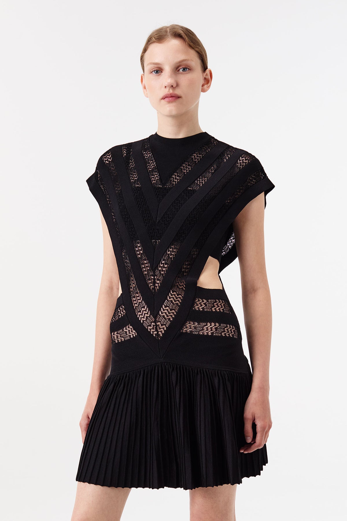Robe en courte en maille transparente