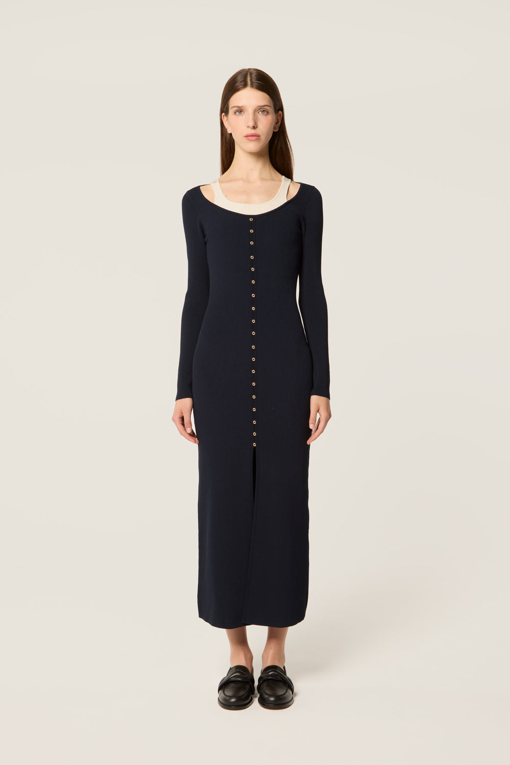 Robe en maille effet superposition