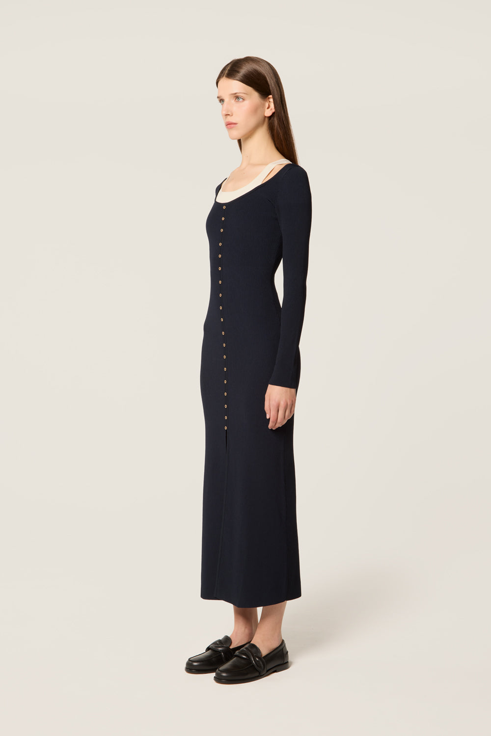 Robe en maille effet superposition
