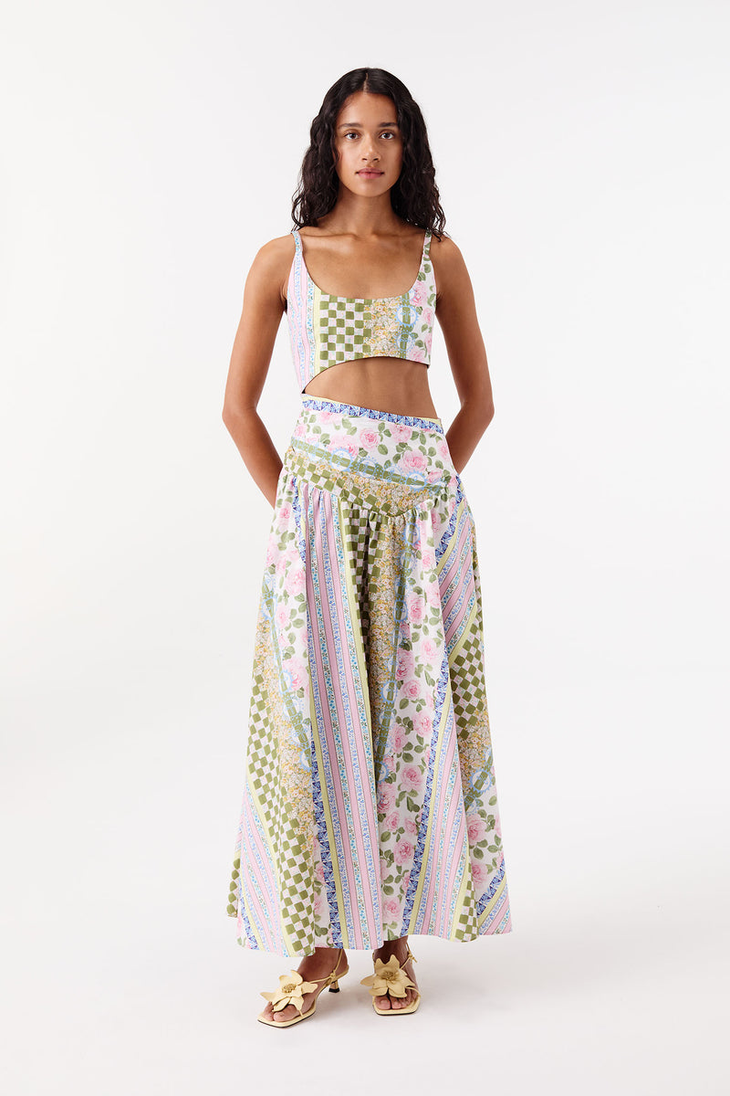 Robe longue en popeline Liberty