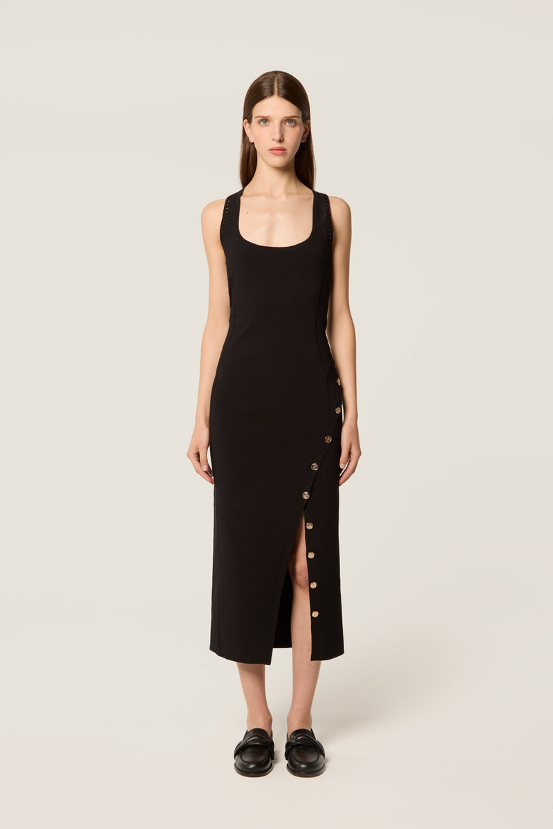 Buttoned slit dress