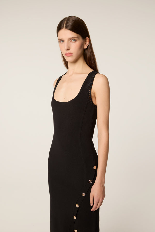 Buttoned slit dress
