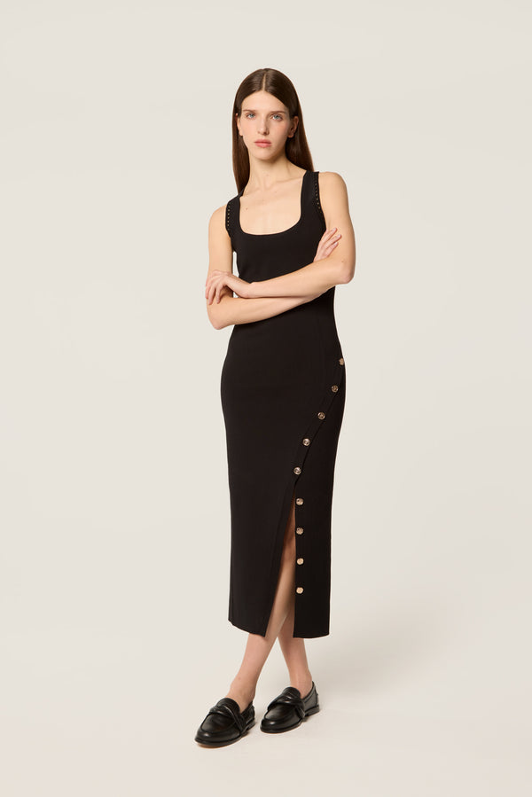 Buttoned slit dress