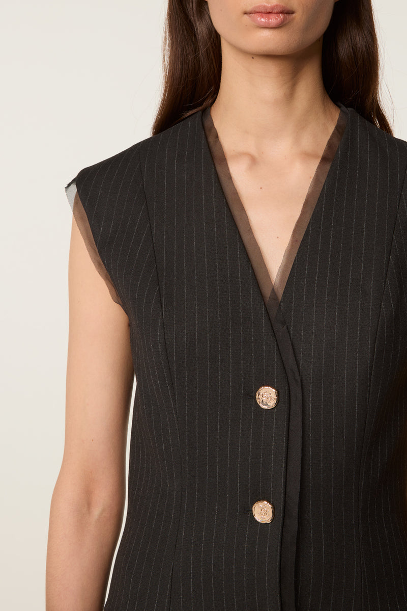 Pinstriped dress