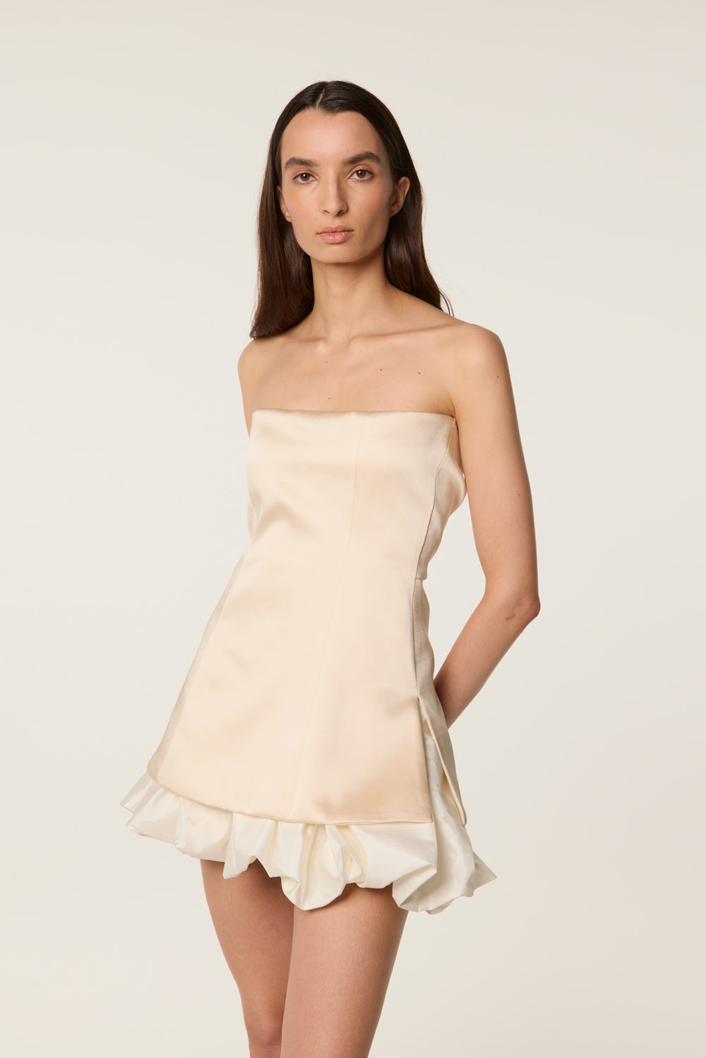 Satin strapless dress