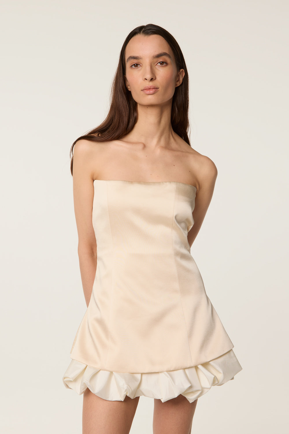 Satin strapless dress