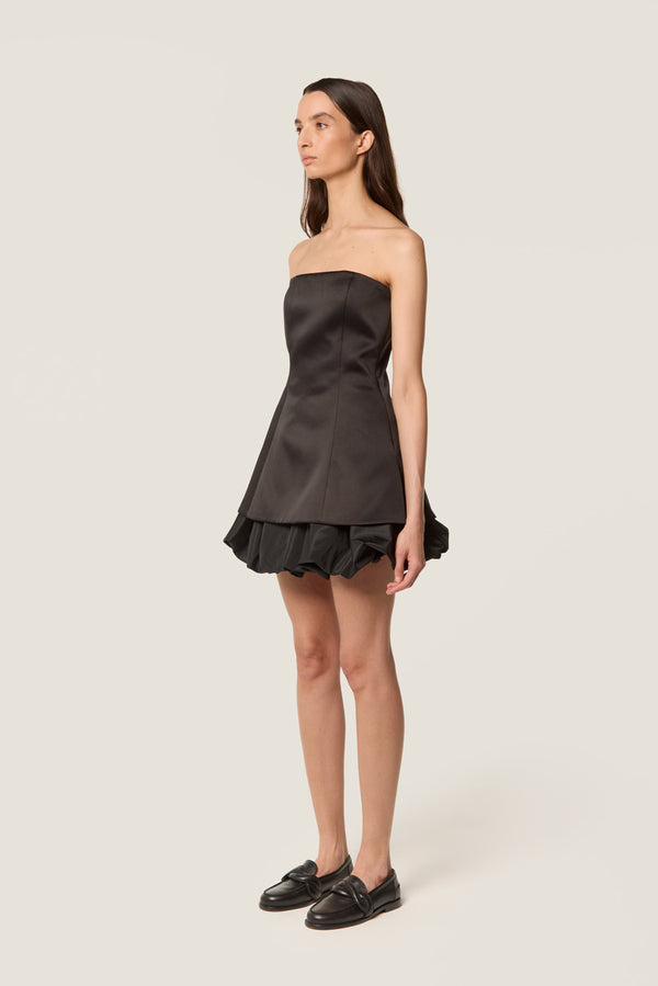 Satin strapless dress