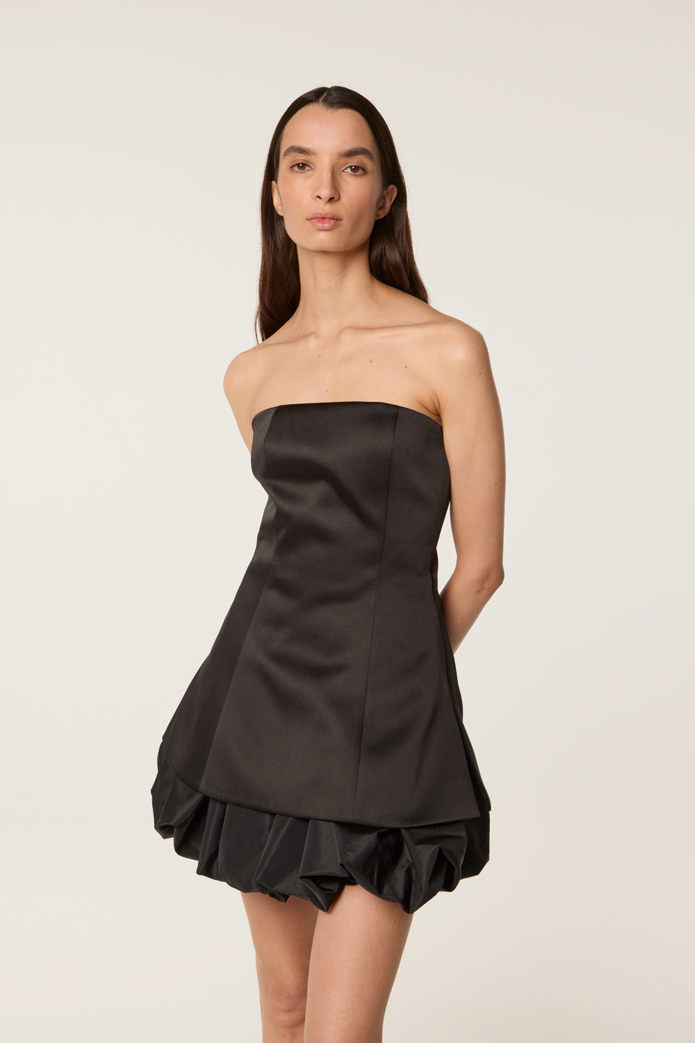 Satin strapless dress