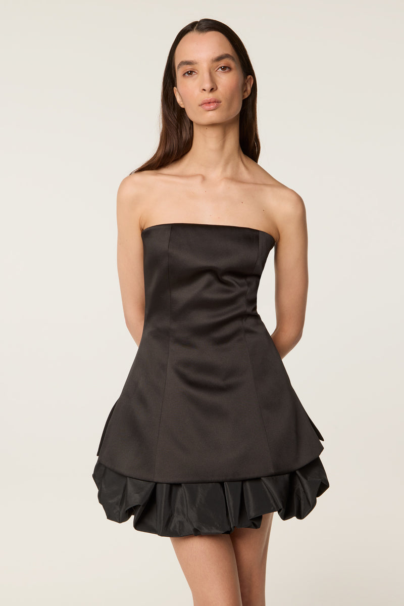 Satin strapless dress
