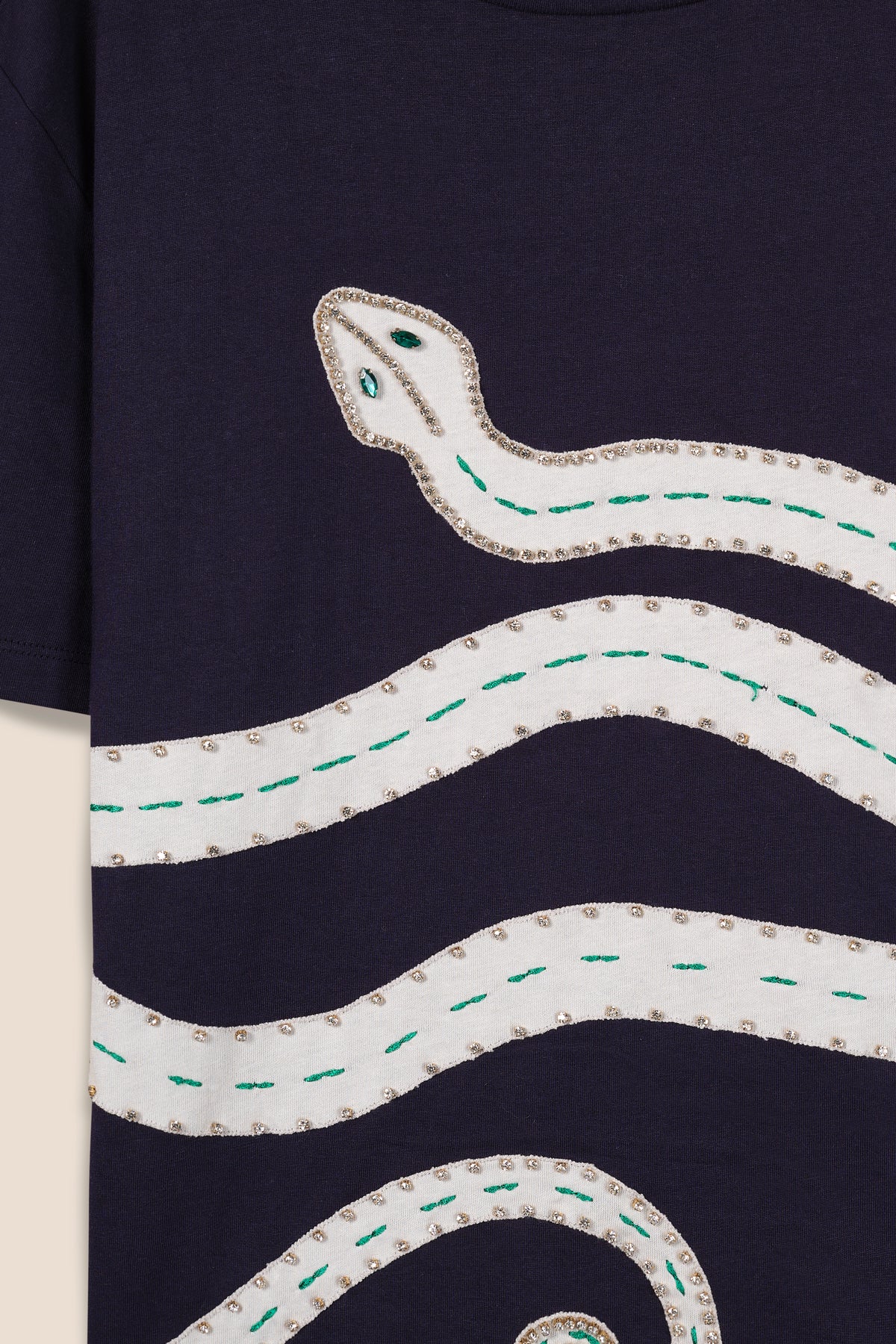 T-shirt with snake panel