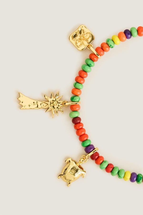 Collier en perles multicolores