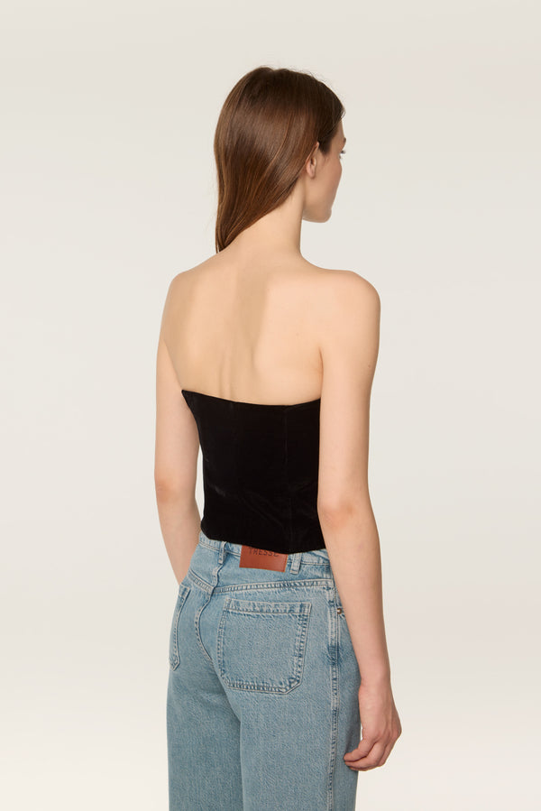 Bustier decorated with golden flowers