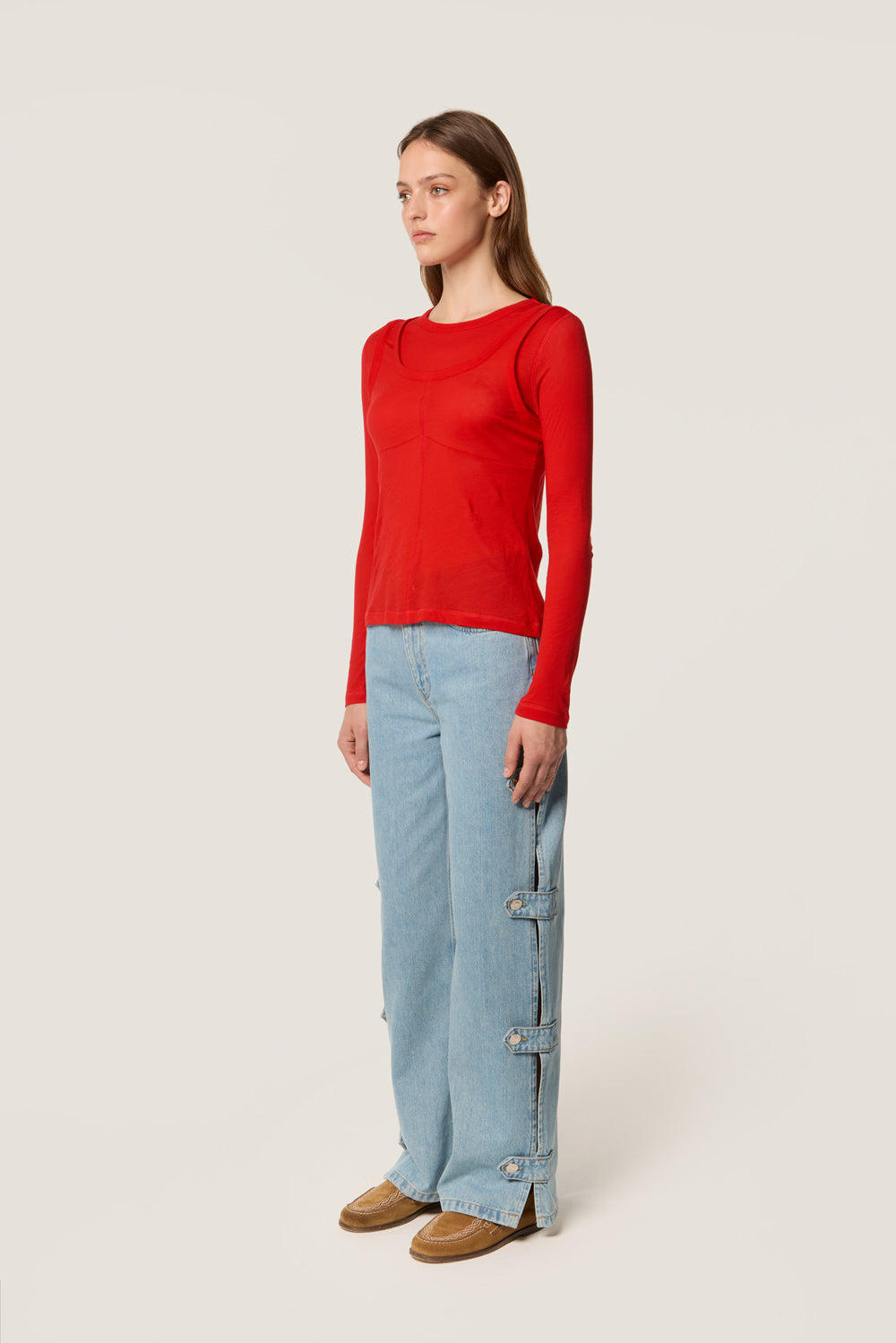 Sheer jersey T-shirt