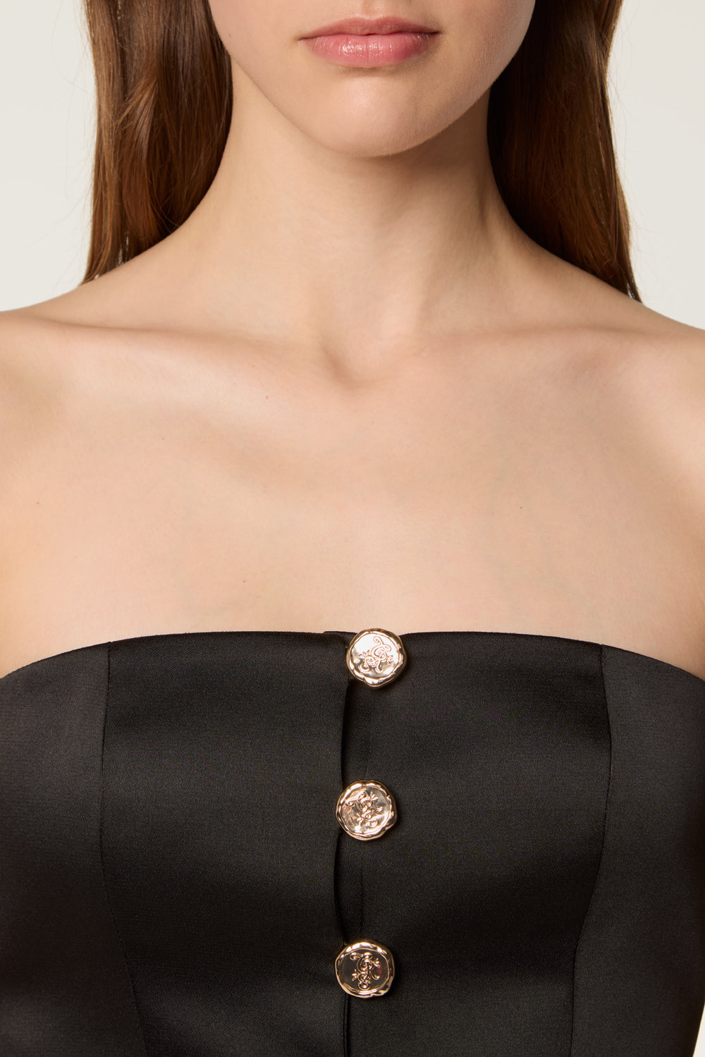 Bustier en satin noir