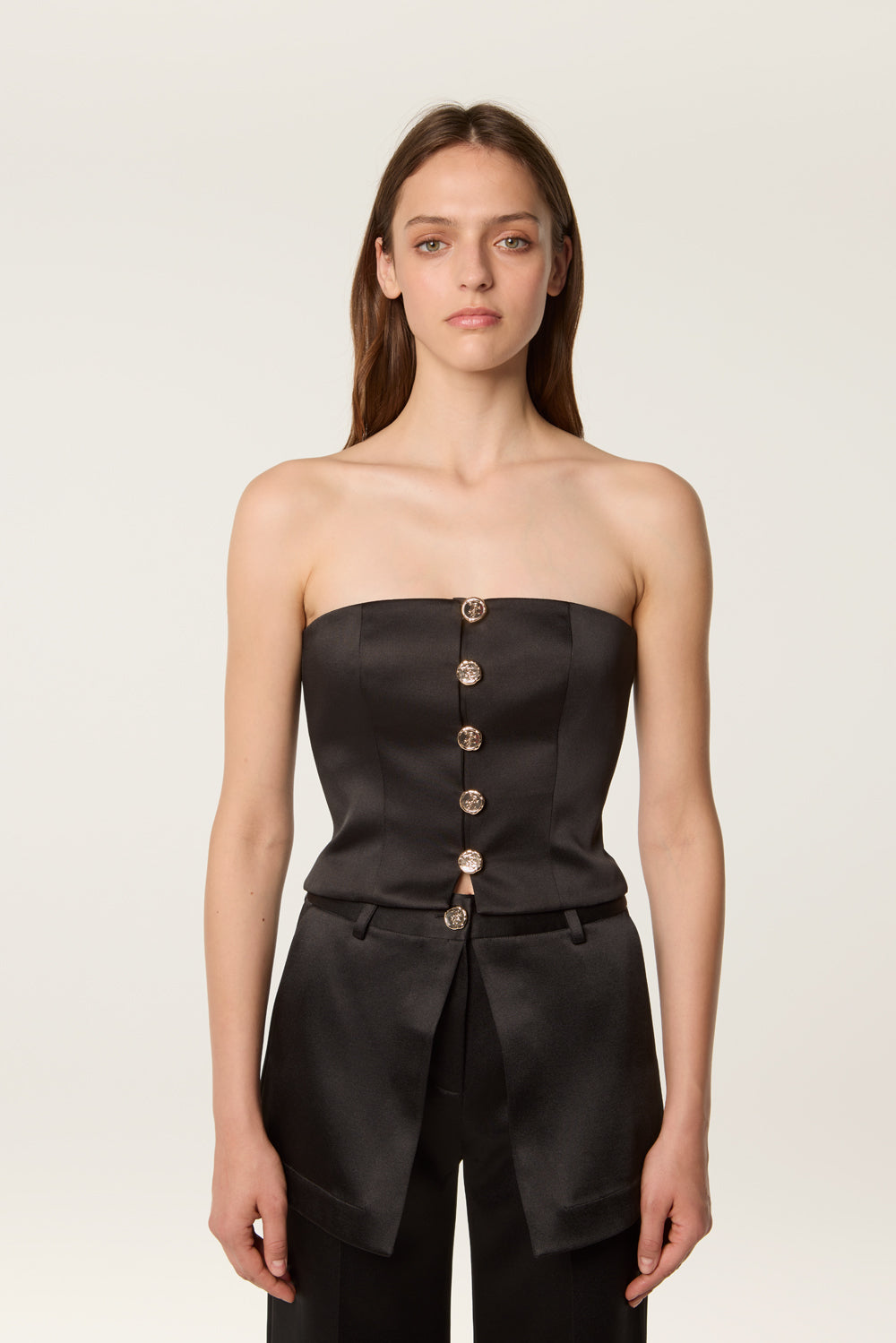 Bustier en satin noir