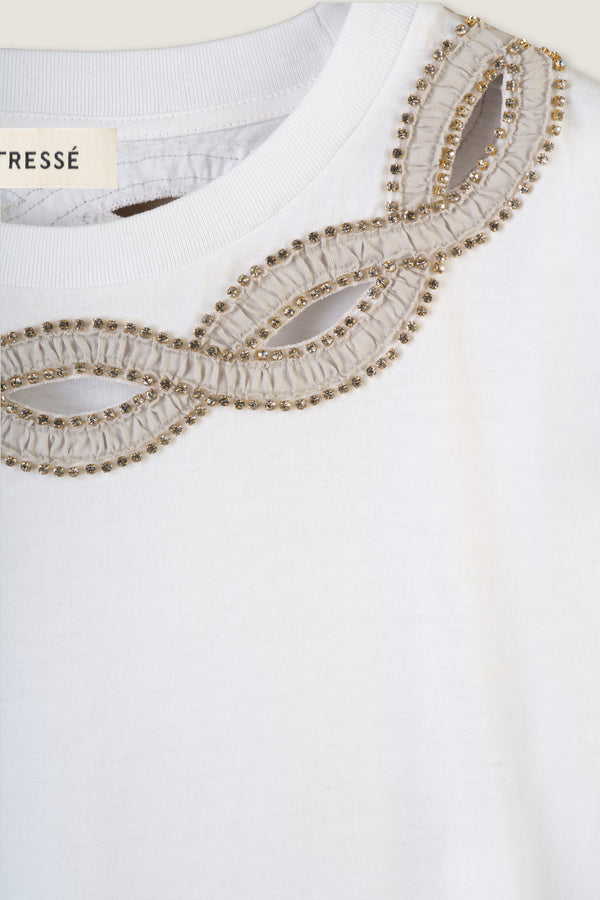 T-shirt à col tresse