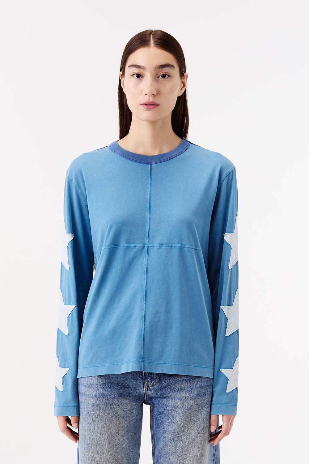 T-shirt with star-print panels