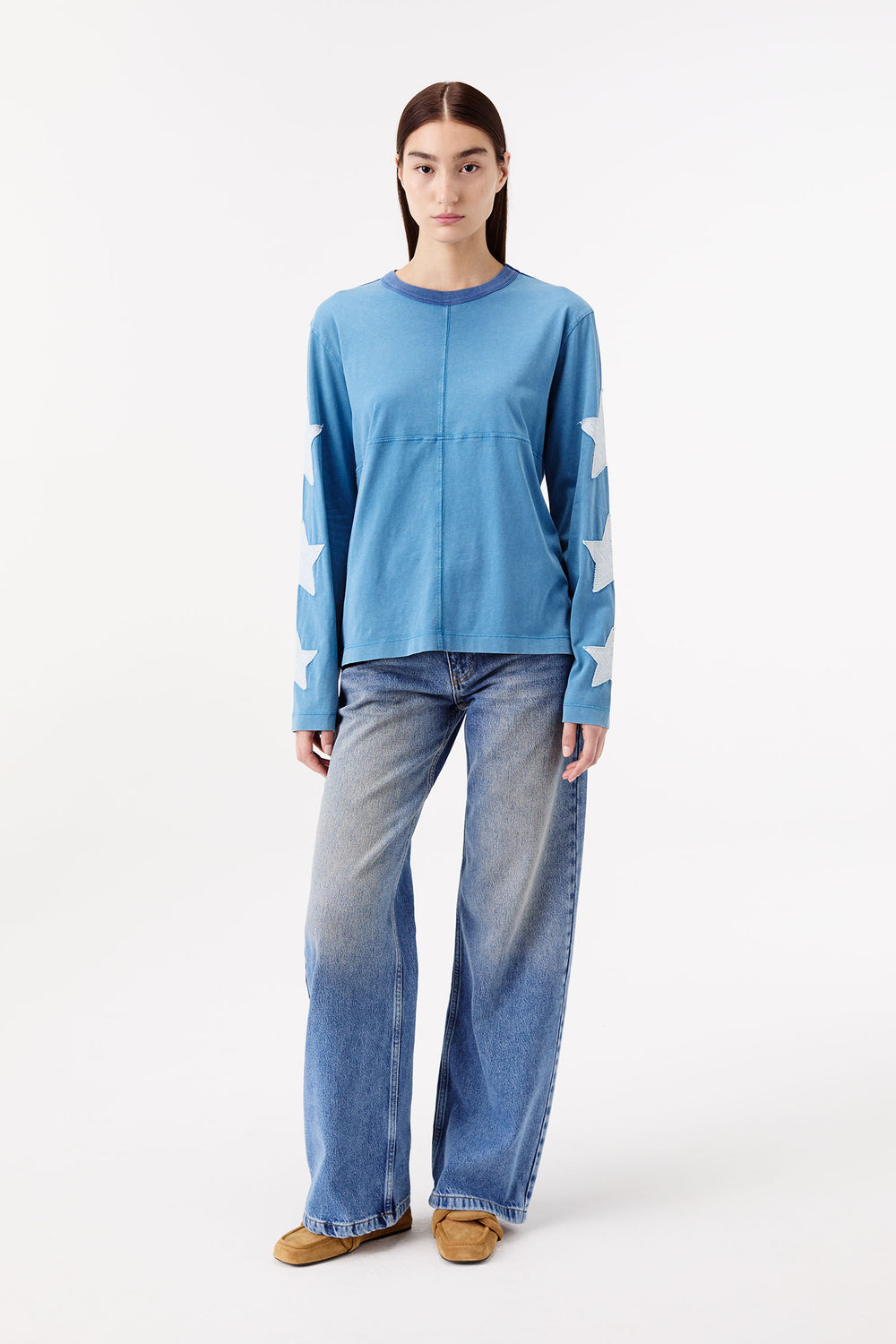T-shirt with star-print panels