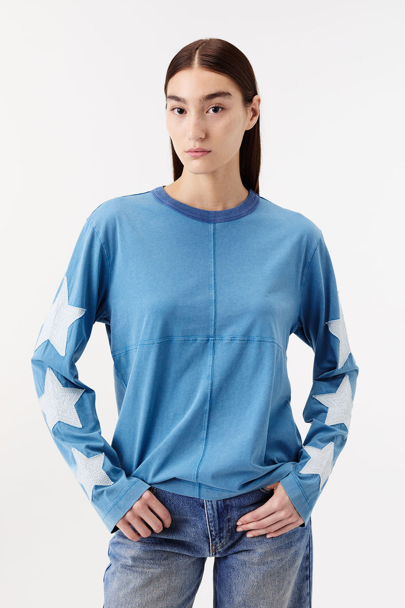 T-shirt with star-print panels