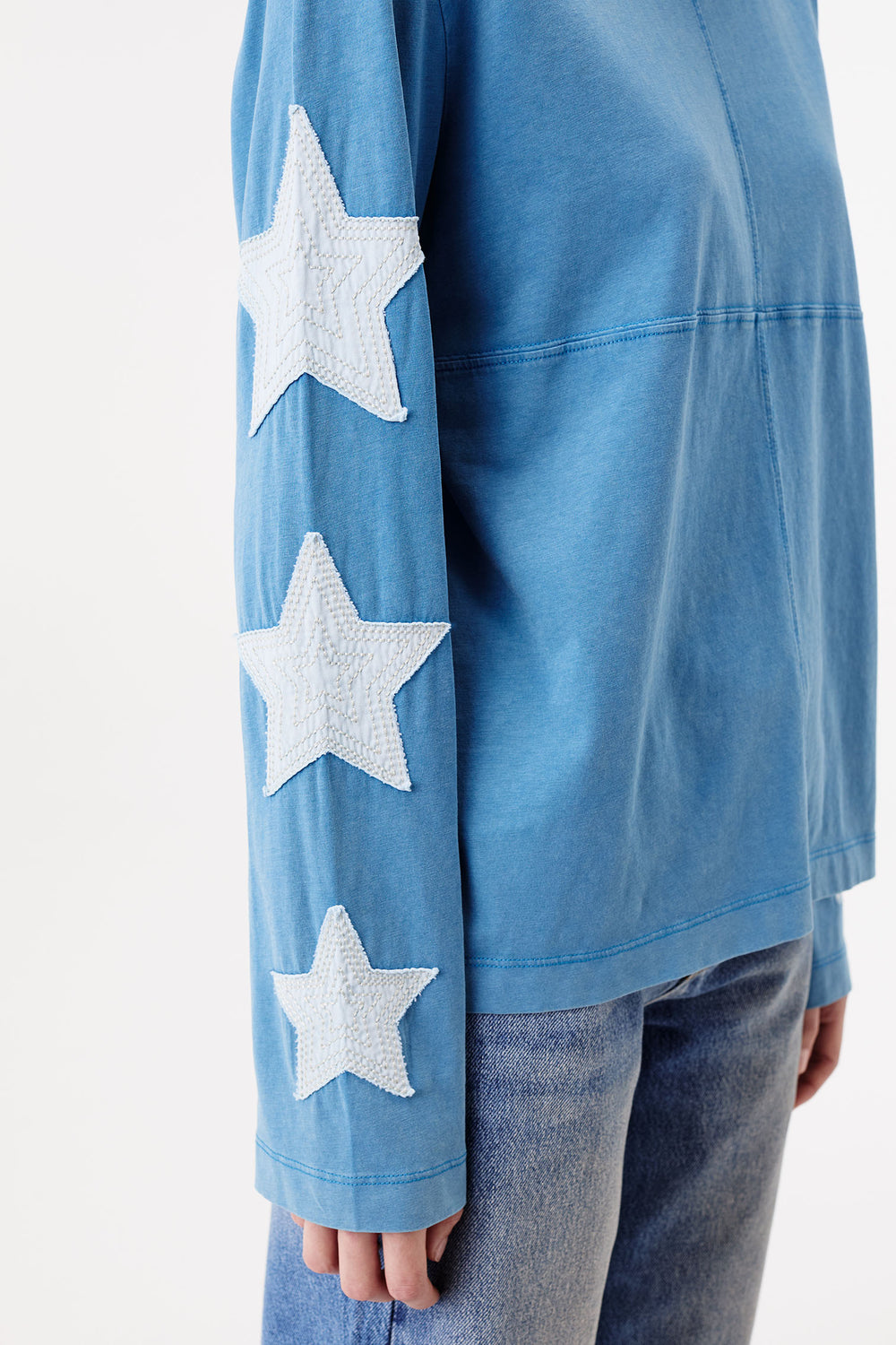 T-shirt with star-print panels
