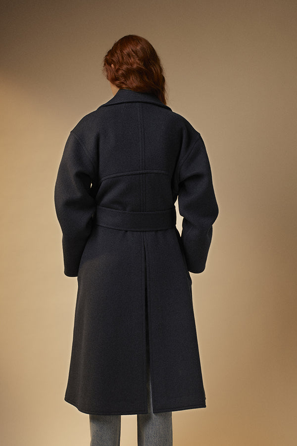 Long double-faced wool coat