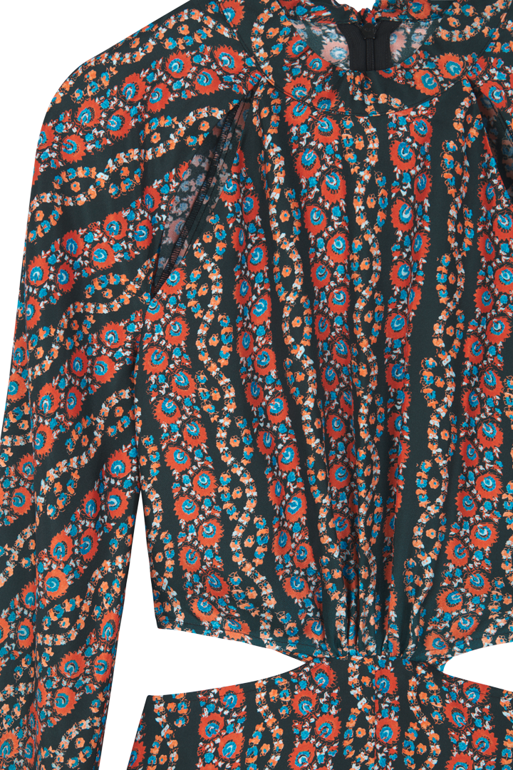 Floral Dip Dye Print Cutout Maxi Dress - 34 - Tress Floral Dip Dye Print Cutout Maxi Dress - 34 - Tress