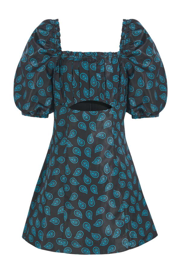 Robe en taffetas imprimé paisley