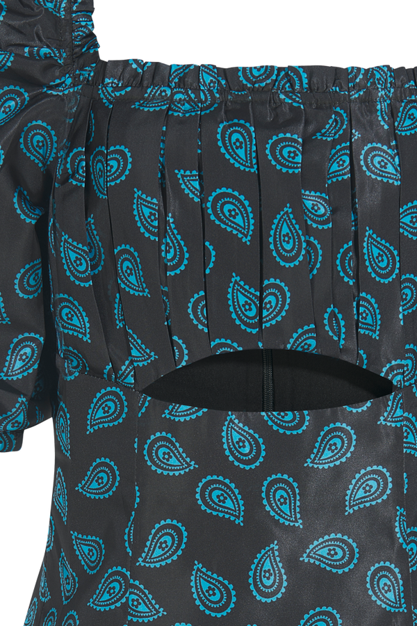 Robe en taffetas imprimé paisley