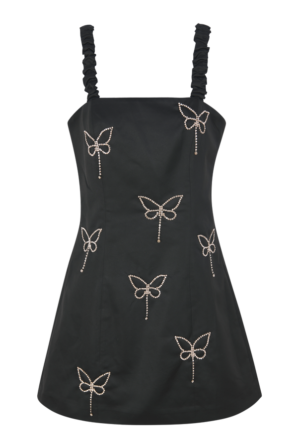 Robe courte avec papillons strass
