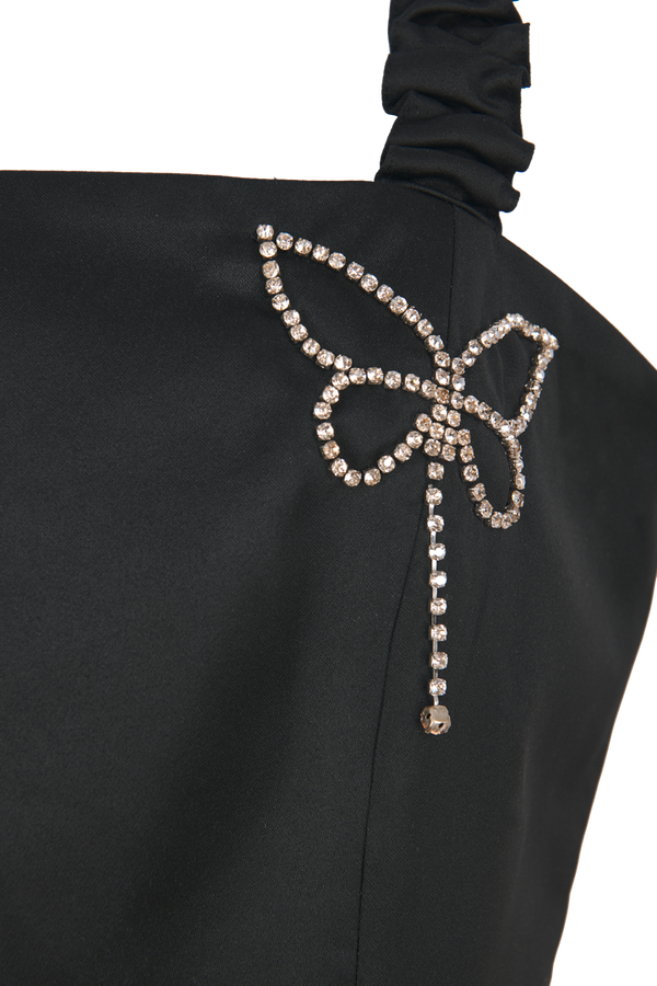 Robe courte avec papillons strass