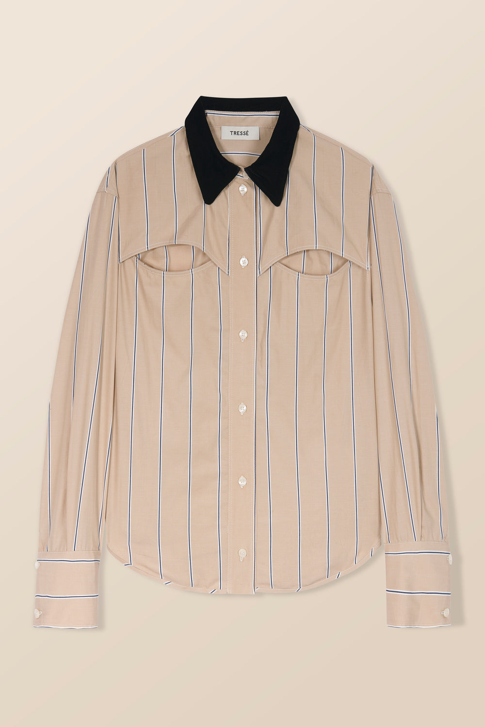 Striped cut-out shirt