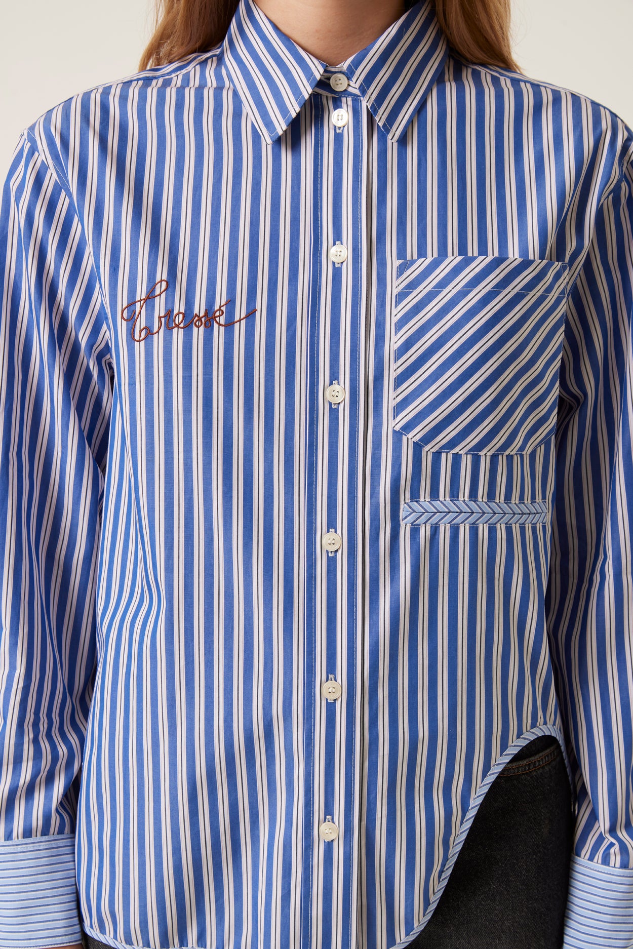 トップス MHL. GRAPHIC COTTON STRIPE SHIRT Msize GRAPHIC COTTON STRIPE | MHL.（エムエイチエル） ｜【公式