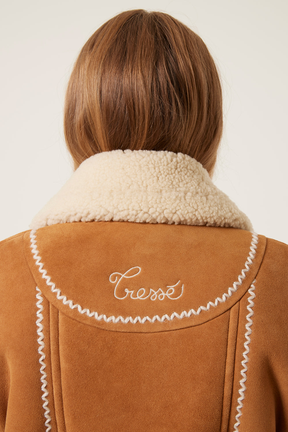 Embroidered sheepskin jacket