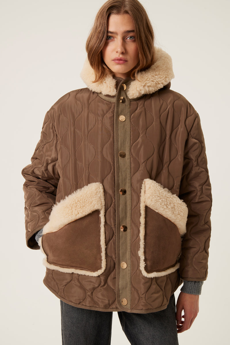 Hooded quilted jacket