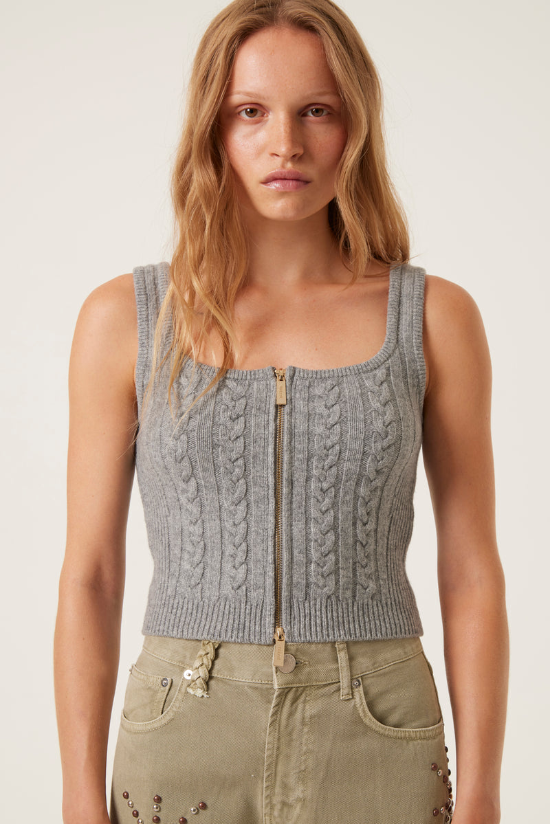 Twisted wool crop top