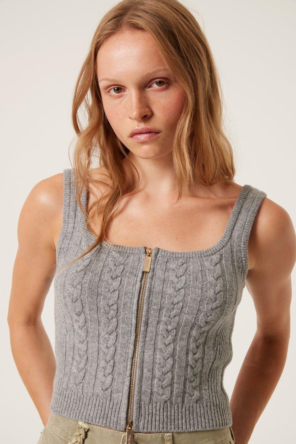 Twisted wool crop top