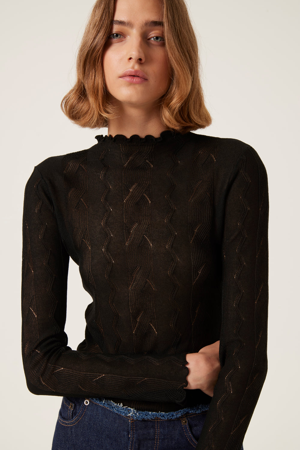 Sheer knitwear top