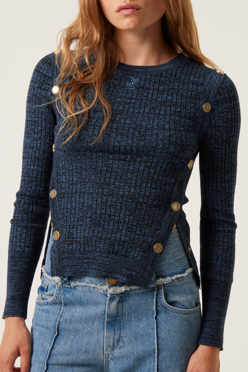 Snap button sweater