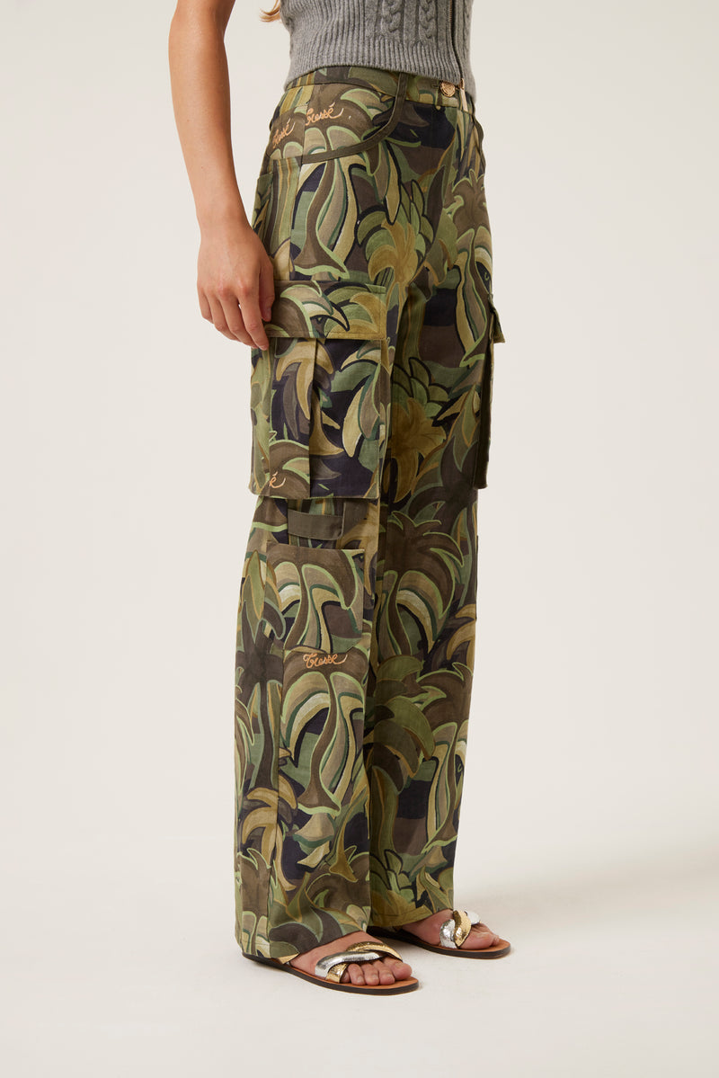 Palm tree pattern pants