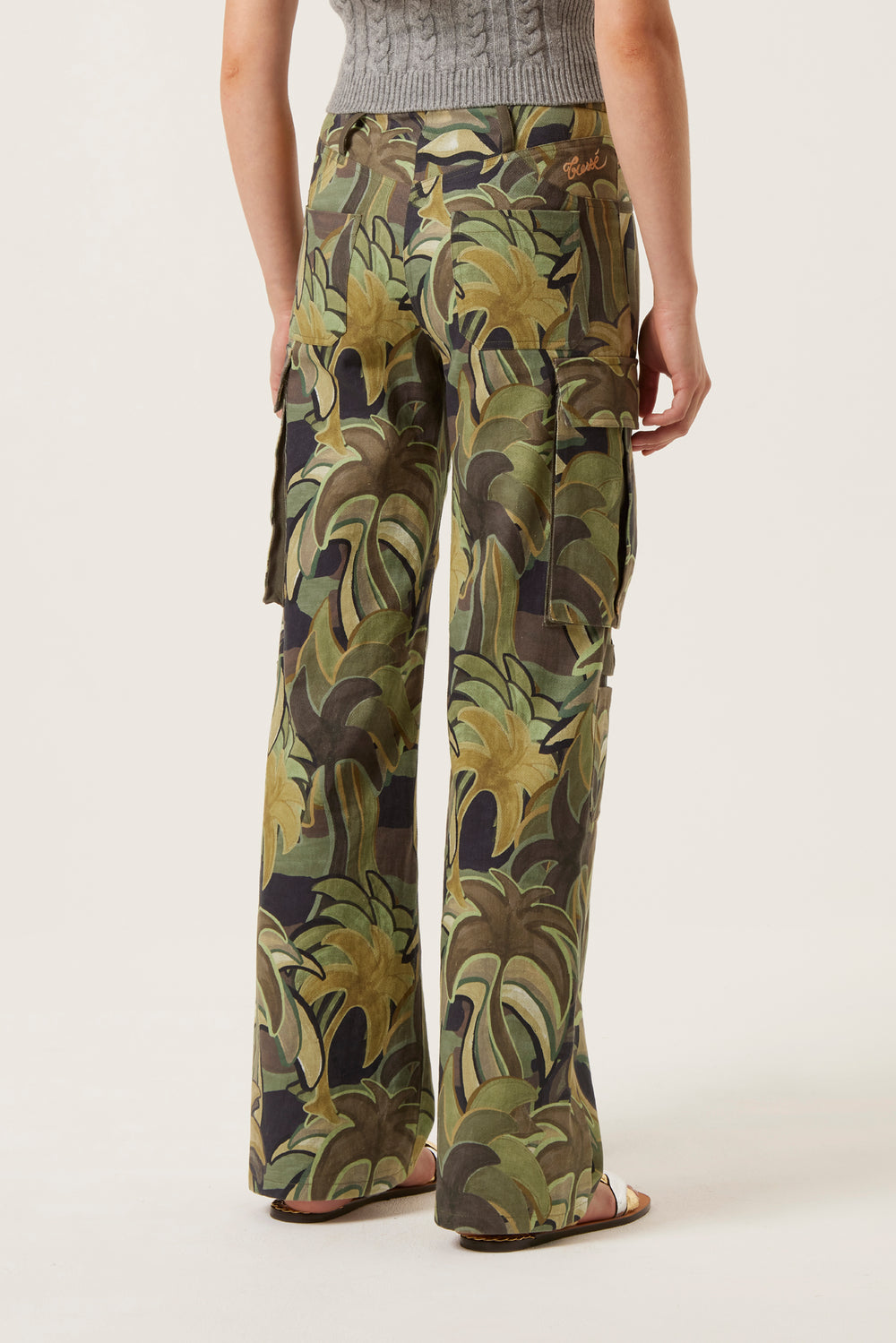 Pantalon à motif palmiers