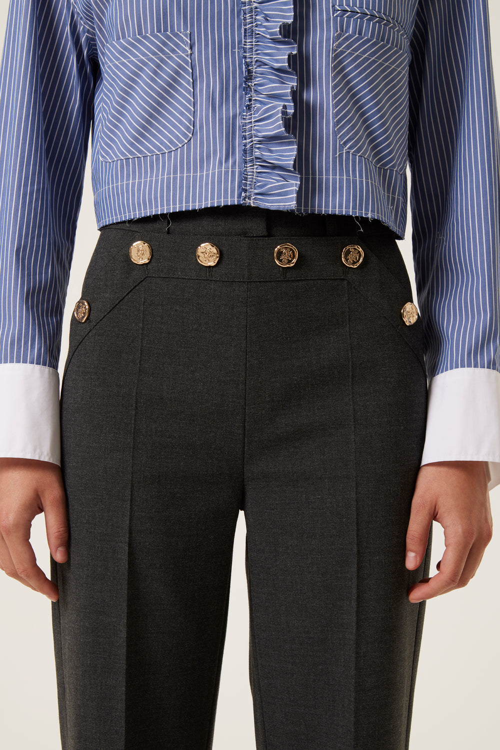 Buttoned flap pants