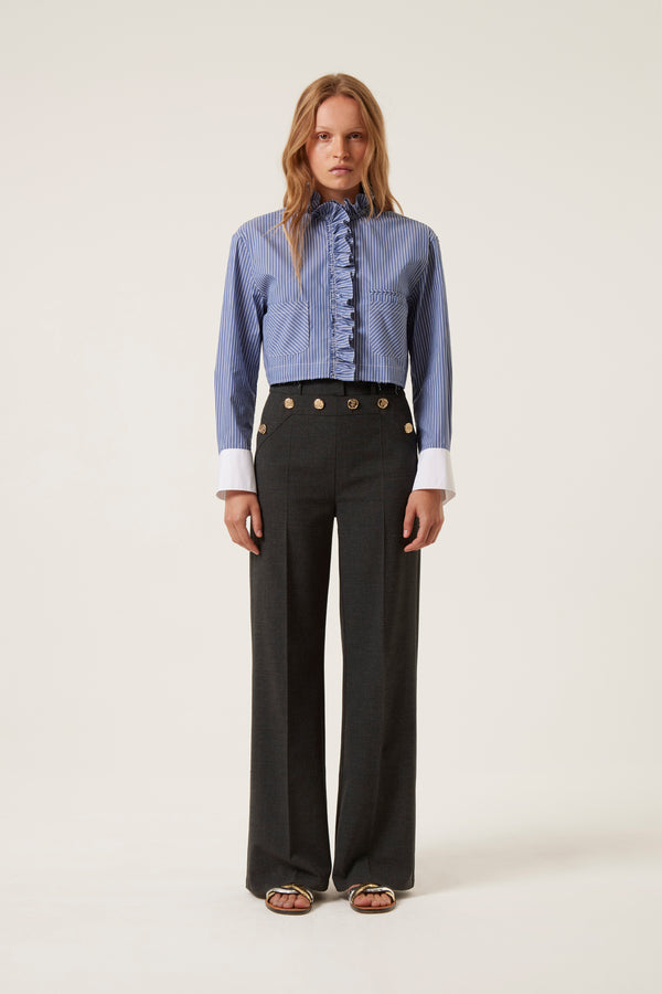 Buttoned flap pants