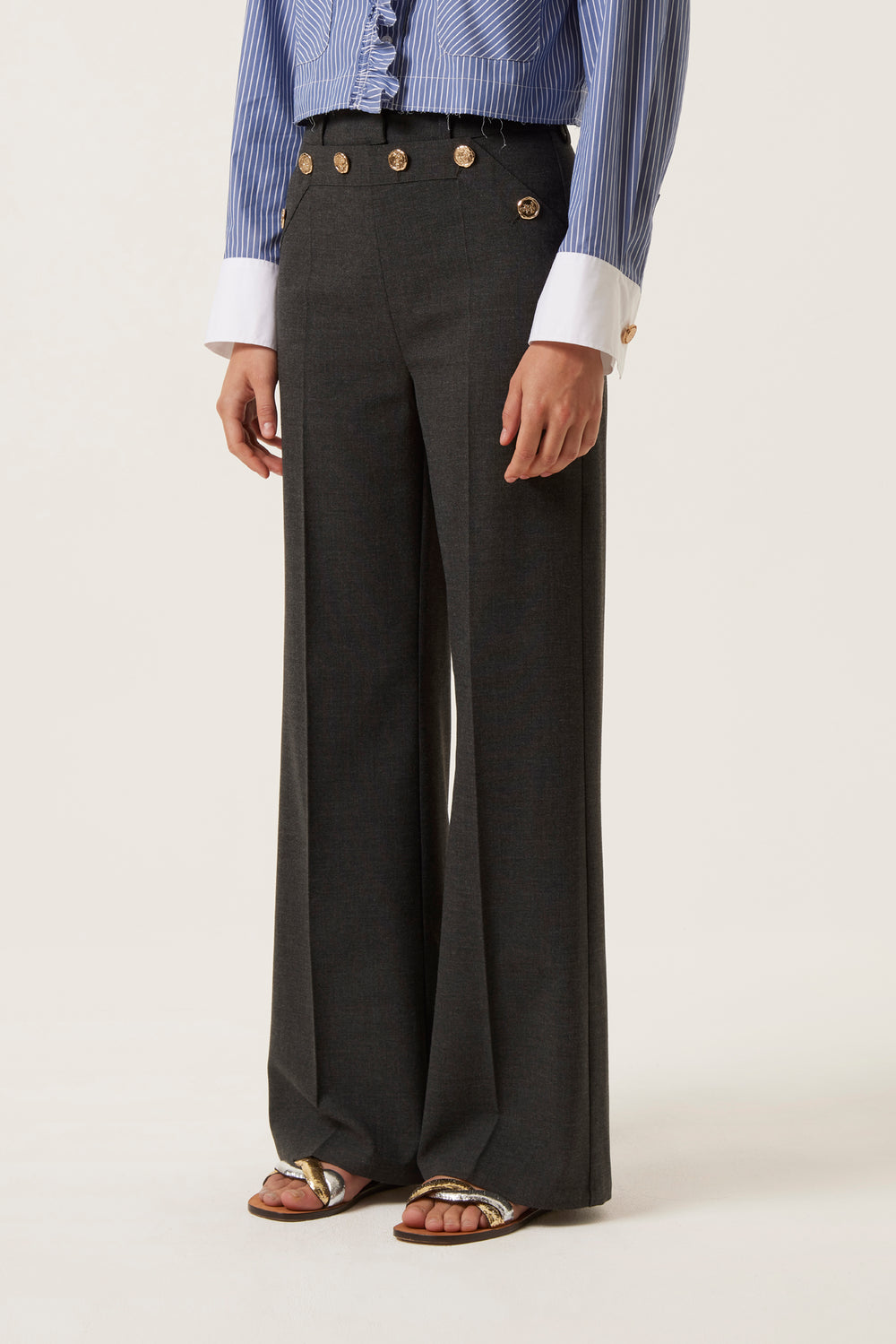 Buttoned flap pants