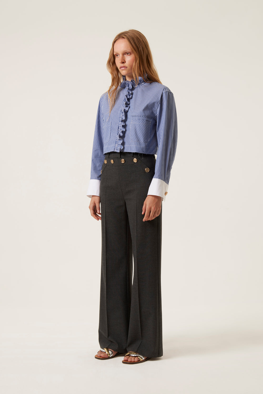 Buttoned flap pants